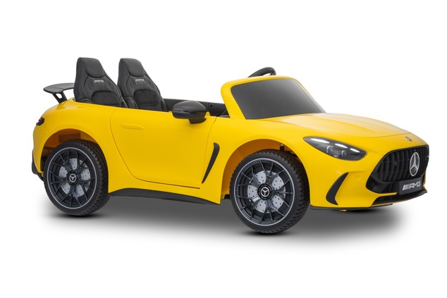 Electric Ride-on car Mercedes GT63 AMG 24V with 4x4 drive, yellow, Two-seater, Adjustable driver's s