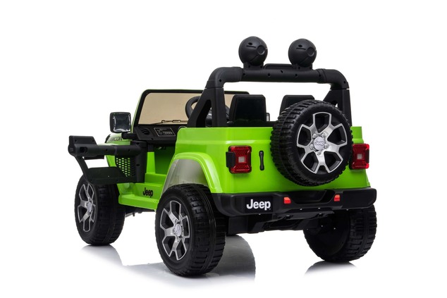 Electric Ride-On JEEP Wrangler, Green, Double Leather Seat, Radio with Bluetooth and USB Input, 4x4 