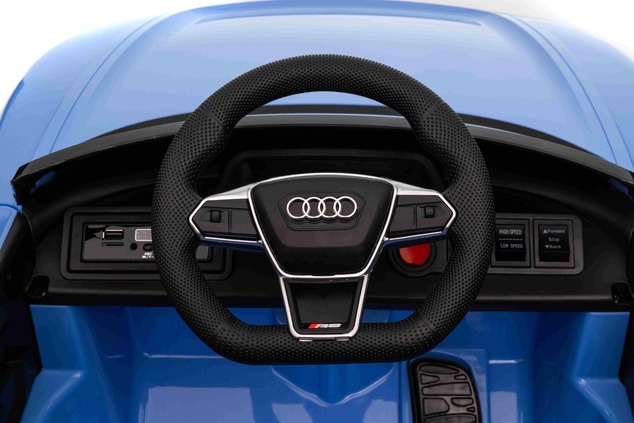Electric Ride-on car Audi RS E-tron GT 12V, blue, wide single seat, 2.4 GHz remote control, USB / AU