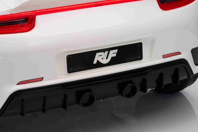 Electric Ride-on car RUF GT 12V, white, Opening doors, 2.4 GHz remote control, LED lights front and 
