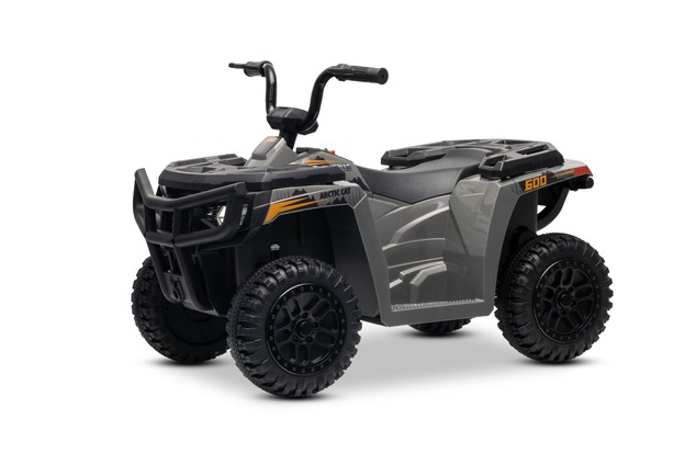 Licensed electric Ride-on quad Arctic Cat 12V with rear wheel drive, grey, LED lights, Lithium batte