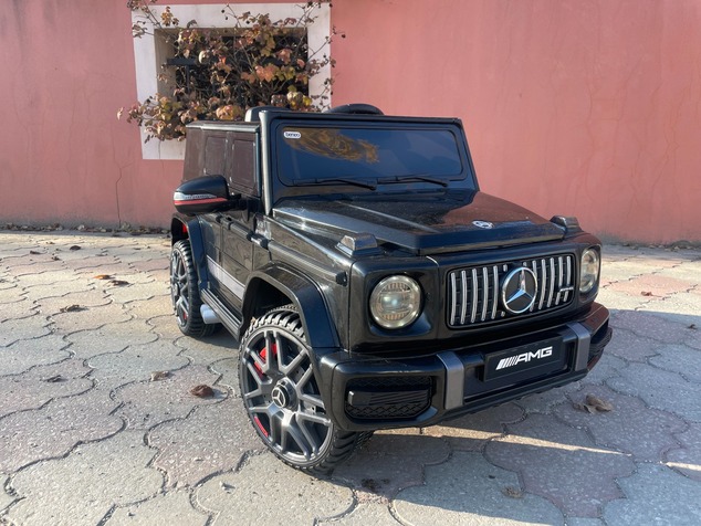 Electric ride-on car Mercedes G with high doors, black, Single seater, 12V battery, 2.4 GHz Remote c