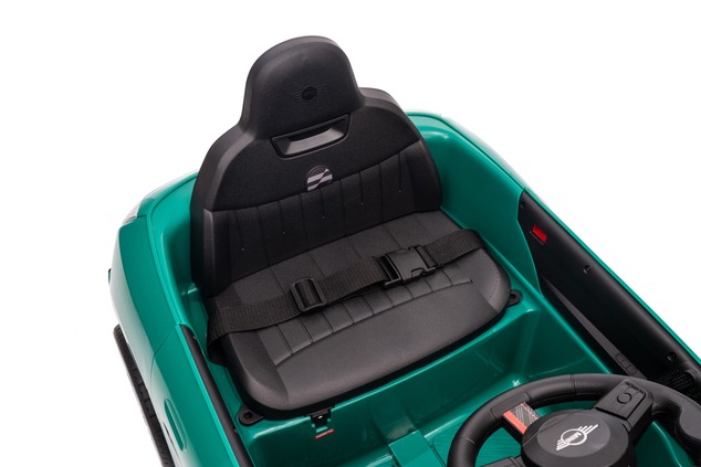 Electric Ride-on car Mini Cooper 12V, green, MP3 Player with USB and Bluetooth connection, 2.4 GHz r
