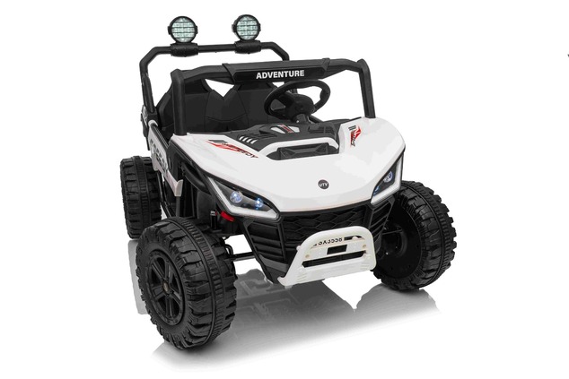 Electric Ride-on car T-REX Ride 4x4 Two-seater 24V, white, MP3 Player with USB/AUX input, 4x4 drive,