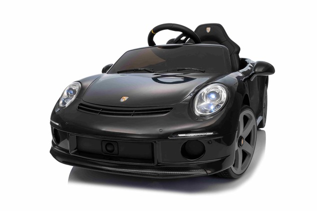 Electric Ride-on car RUF GT 12V, black, Opening doors, 2.4 GHz remote control, LED lights front and 