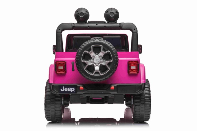 Electric Ride-On JEEP Wrangler, Pink, Double Leather Seat, Radio with Bluetooth and USB Input, 4x4 D
