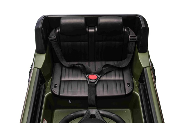 Electric ride-on car Toyota Landcruiser 12V, military green, wide single seat, 2.4 GHz remote contro