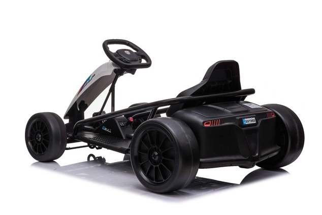 Drift Kart DRIFT-CAR 24V, White, Smooth Drift wheels, 2 x 350W Motor, Drift mode at 13 Km / h, 24V B