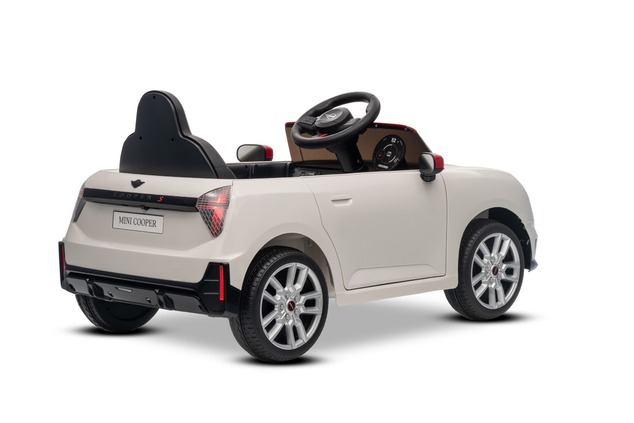 Electric Ride-on car Mini Cooper 12V, white, MP3 Player with USB and Bluetooth connection, 2.4 GHz r