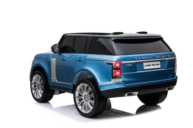 Electric Ride-On Range Rover, Blue Painted, Double Leather Seat, LCD Display with USB Input, 4x4 Dri