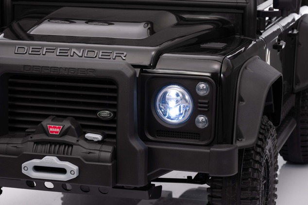 Electric Ride-on car Land Rover Defender 110 SVX 12V, red, 4X4 drive, LED lights, front and rear whe