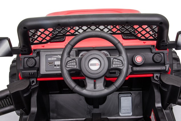 All Ride electric car with rear-wheel drive, red, 12V battery, High chassis, wide seat, Suspension o