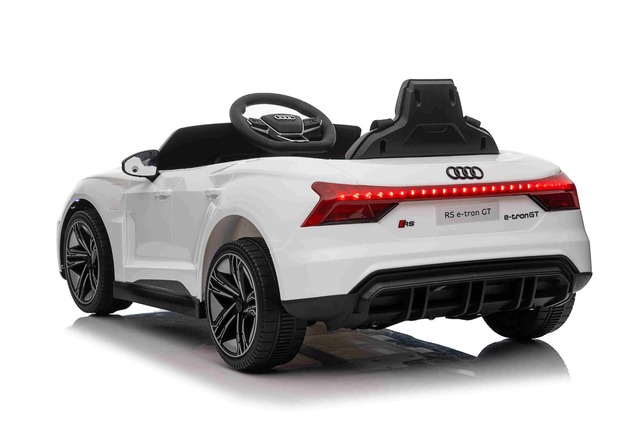 Electric Ride-on car Audi RS E-tron GT 12V, white, wide single seat, 2.4 GHz remote control, USB / A
