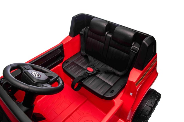 Electric ride-on car Toyota Landcruiser 12V, red, wide single seat, 2.4 GHz remote control, USB / AU