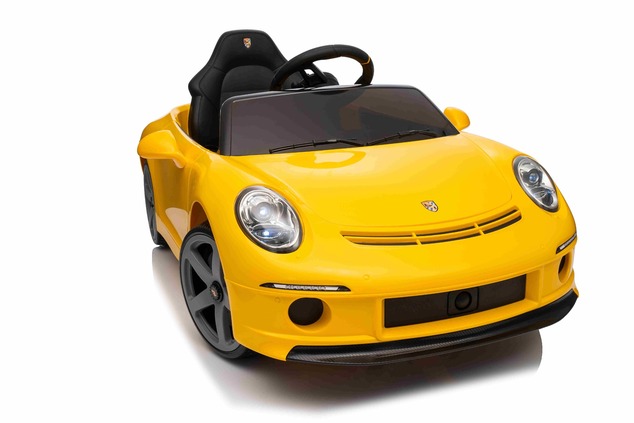 Electric Ride-on car RUF GT 12V, yellow, Opening doors, 2.4 GHz remote control, LED lights front and