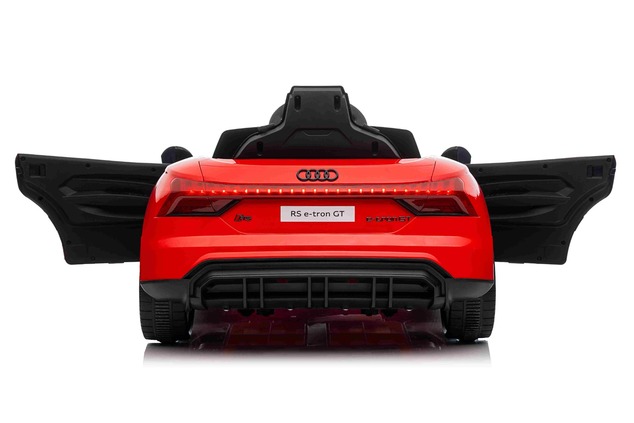 Electric Ride-on car Audi RS E-tron GT 12V, red, wide single seat, 2.4 GHz remote control, USB / AUX