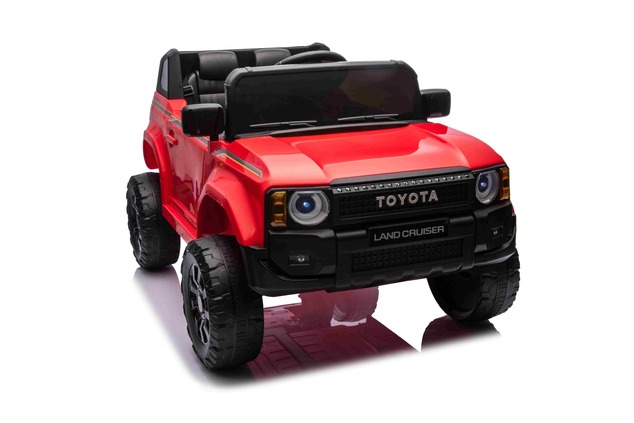 Electric ride-on car Toyota Landcruiser 12V, red, wide single seat, 2.4 GHz remote control, USB / AU