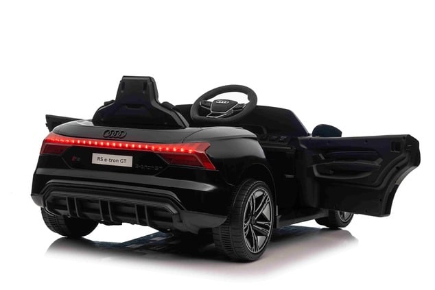 Electric Ride-on car Audi RS E-tron GT 12V, black, wide single seat, 2.4 GHz remote control, USB / A