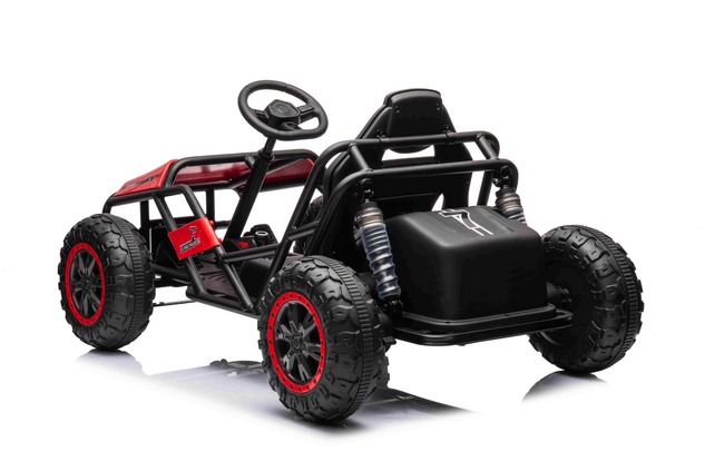 Electric Ride-on SPORT-CART 24V, red, Soft EVA wheels, Leatherette seat, 2 x 50W Motor, 24V Battery,