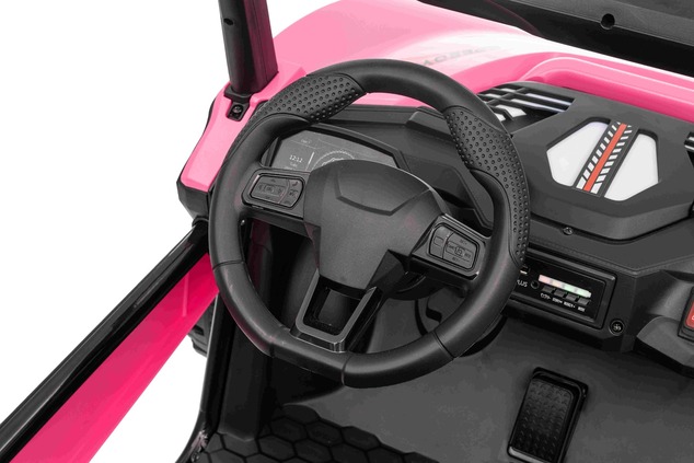 Auto elettrica per bambini T-REX Ride 4x4 24V | 2 posti | Rosa | Lettore MP3 con ingresso USB/AUX | 