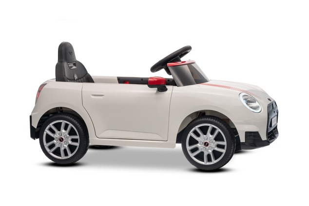 Electric Ride-on car Mini Cooper 12V, white, MP3 Player with USB and Bluetooth connection, 2.4 GHz r