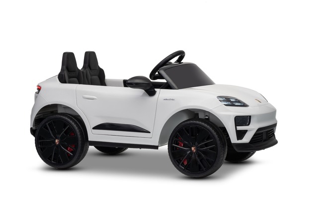 Electric Ride-on car Porsche Macan 12V Licensed with rear-wheel drive (Single seat), white, Lithium 