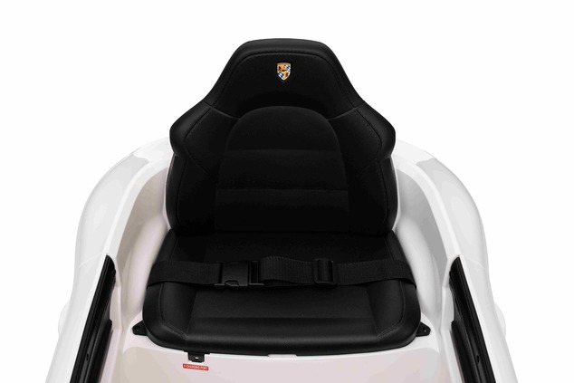 Electric Ride-on car RUF GT 12V, white, Opening doors, 2.4 GHz remote control, LED lights front and 
