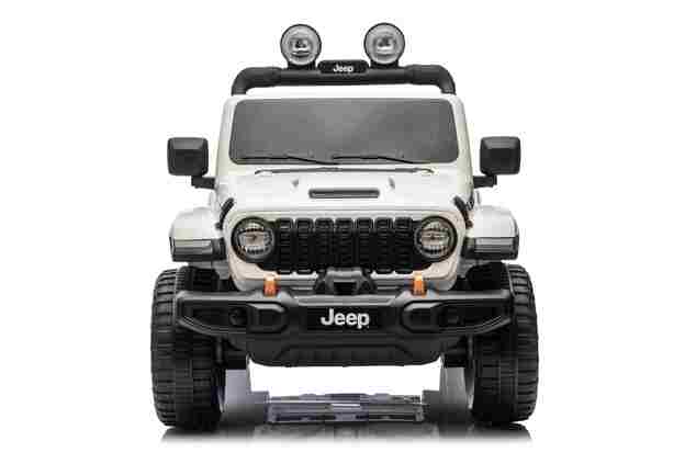 JEEP Wrangler elektrické autíčko pro děti, Bílá, Dvoumístné kožené sedadlo, Rádio s Bluetooth a USB vstupem, 4x4 | Beneo Motors