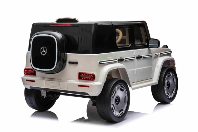 Electric Ride-on car Mercedes-Benz EQG 12V, white, LED underlighted body parts, Functional front and