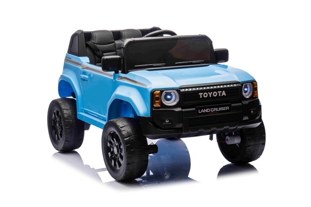 Electric ride-on car Toyota Landcruiser 12V, blue, wide single seat, 2.4 GHz remote control, USB / A