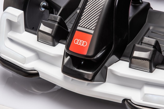 Licensed ride-on Drift Kart AUDI 24V, white, LED lights, 2 x 150W Motor, Drift mode with a speed of 