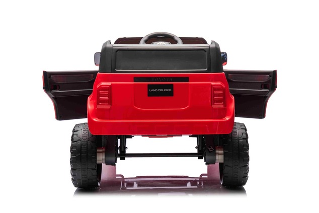 Electric ride-on car Toyota Landcruiser 12V, red, wide single seat, 2.4 GHz remote control, USB / AU