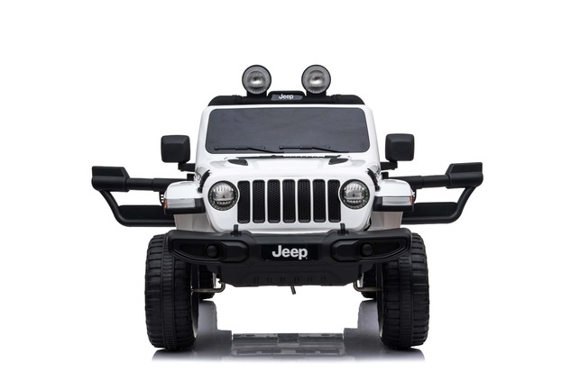 Electric Ride-On JEEP Wrangler, White, Double Leather Seat, Radio with Bluetooth and USB Input, 4x4 