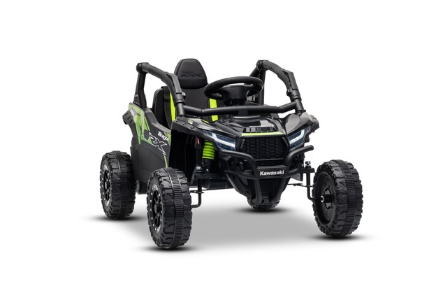Electric Ride-on car Kawasaki TERYX KRX 1000 12V, black, single seat, rear axle suspension, 2.4 Ghz 