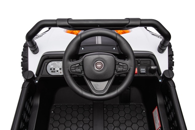 Electric ride-on car UTV Small 12V, white, Rear wheel drive, 12V battery, Plastic wheels, Wide doubl