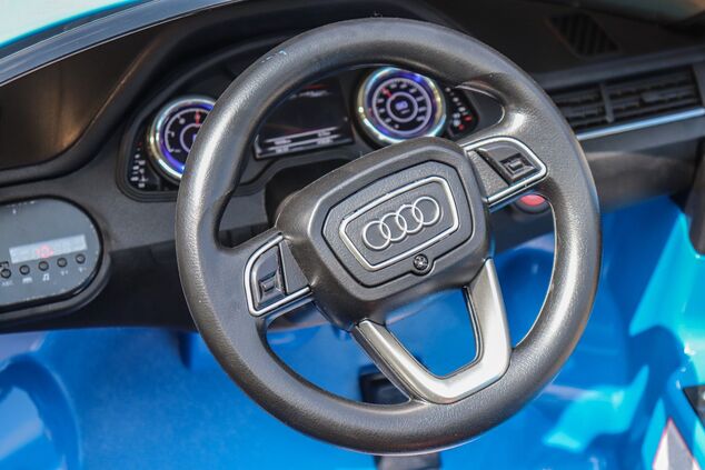 Auto elettrica per bambini Audi Q7 Quattro, Rosso, con licenza ufficiale, a batteria, porte apribili