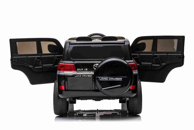 Electric Ride on Car Toyota Landcruiser 12V, BLACK, Leatherette seat, 12V/7AH Battery, Opening doors