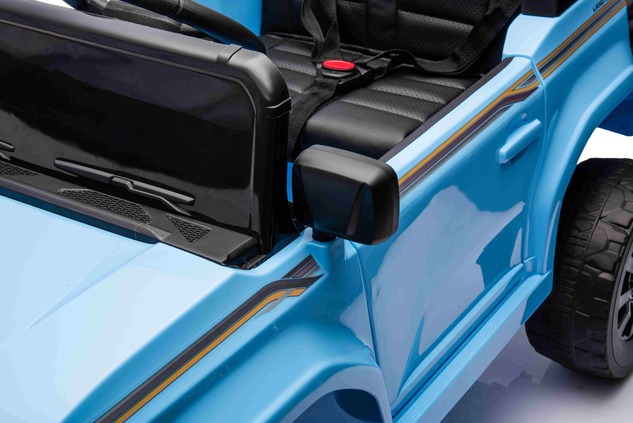 Electric ride-on car Toyota Landcruiser 12V, blue, wide single seat, 2.4 GHz remote control, USB / A