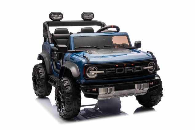 Ford Bronco XL elektrische kinderauto met achterwielaandrijving, gelicentieerd (tweezitter), blauw, 