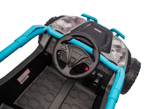 Electric Ride-on car Kawasaki TERYX KRX 1000 12V, blue, single seat, rear axle suspension, 2.4 Ghz r
