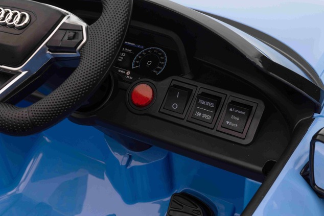 Electric Ride-on car Audi RS E-tron GT 12V, blue, wide single seat, 2.4 GHz remote control, USB / AU