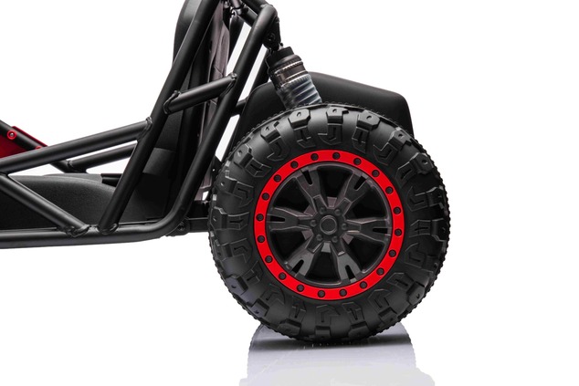 Electric Ride-on SPORT-CART 24V, red, Soft EVA wheels, Leatherette seat, 2 x 50W Motor, 24V Battery,
