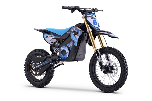 Elektro Dirtbike für Kinder 1600 W | Beneo Motors Falcon Blau | Ab 8 Jahren | 48-V-Lithium-Akku | Ge
