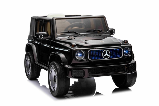Electric Ride-on car Mercedes-Benz EQG 12V, black, LED underlighted body parts, Functional front and