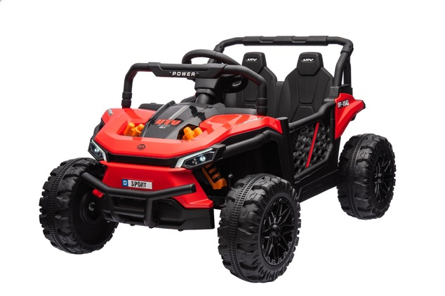 Electric ride-on car UTV Small 12V, red, Rear wheel drive, 12V battery, Plastic wheels, Wide double 