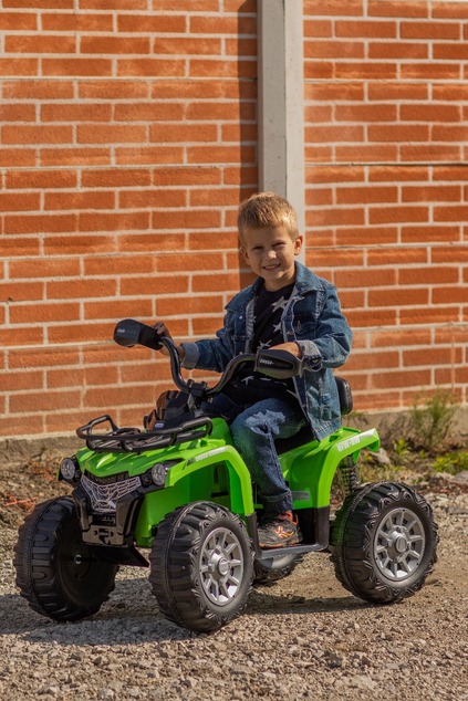 Electric QUAD SUPERPOWER 12V, green, Plastic wheels with rubber band, 2 x 45W Motor, plastic seat, s
