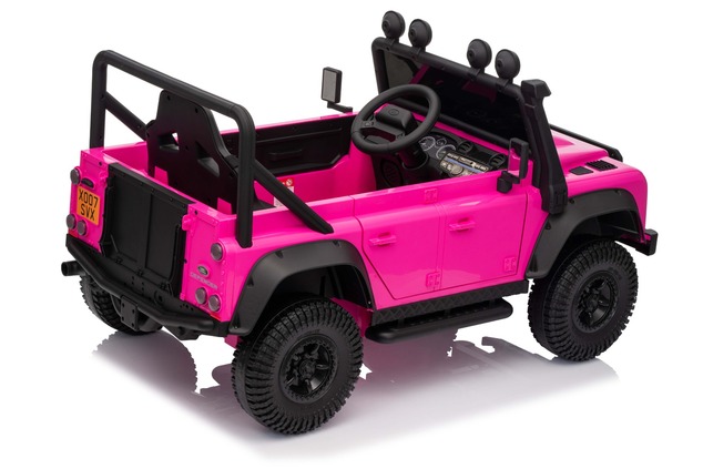 Electric Ride-on car Land Rover Defender 110 SVX 12V, pink, 4X4 drive, LED lights, front and rear wh