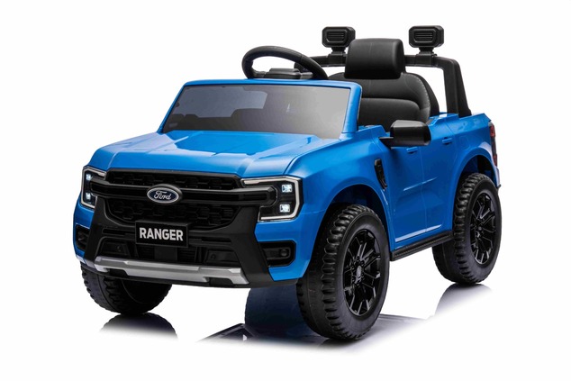 Electric Ride-on car FORD 707, blue, Leather seat, 2.4 GHz remote control, Bluetooth / USB Input, Su