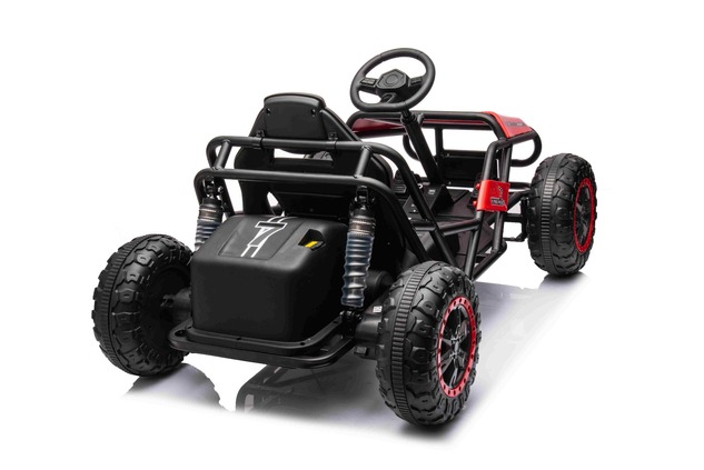 Electric Ride-on SPORT-CART 24V, red, Soft EVA wheels, Leatherette seat, 2 x 50W Motor, 24V Battery,