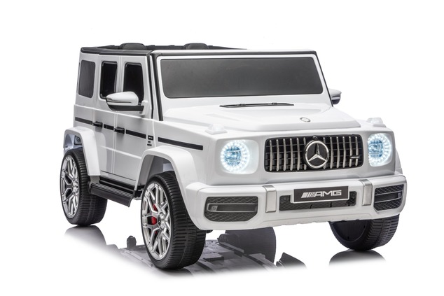 Electric Ride-on car Mercedes-Benz G63 AMG 4x4 Two-seater 24V, white, MP3 Player with USB/AUX and Bl